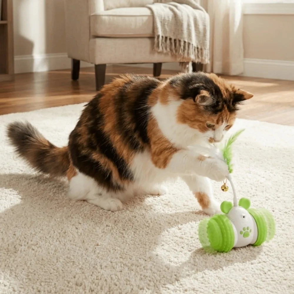 2 Play Mode Automatic Mouse Car Cat Toy USB Rechargeable Detachable Rod Infrared Laser Cat Teasing Toy