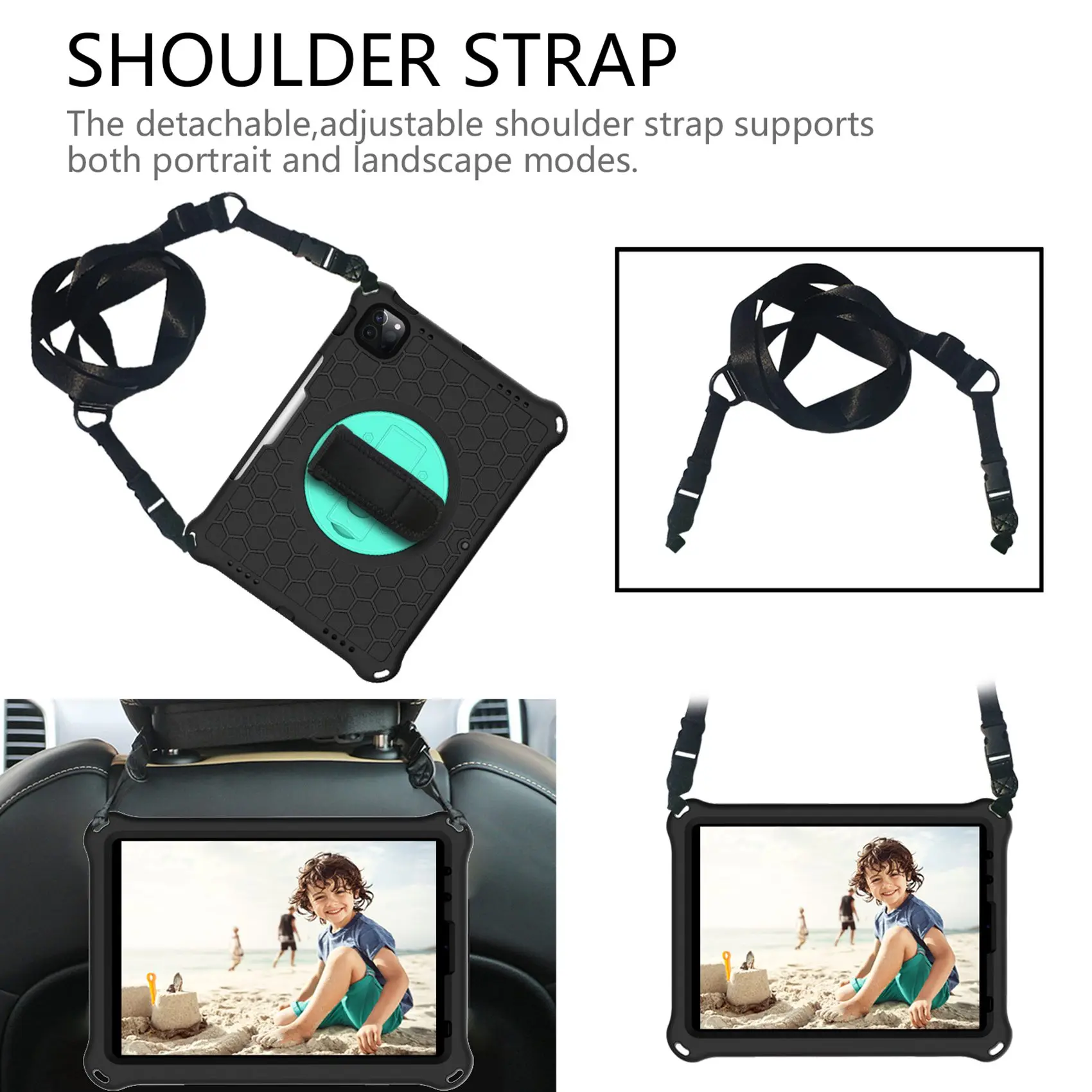 Etui na iPada Pro 11 cali 2021 2020 2018/iPad Air4 10.9 2020 Etui na tablet Anti-Drop z paskiem i podstawką na tablet