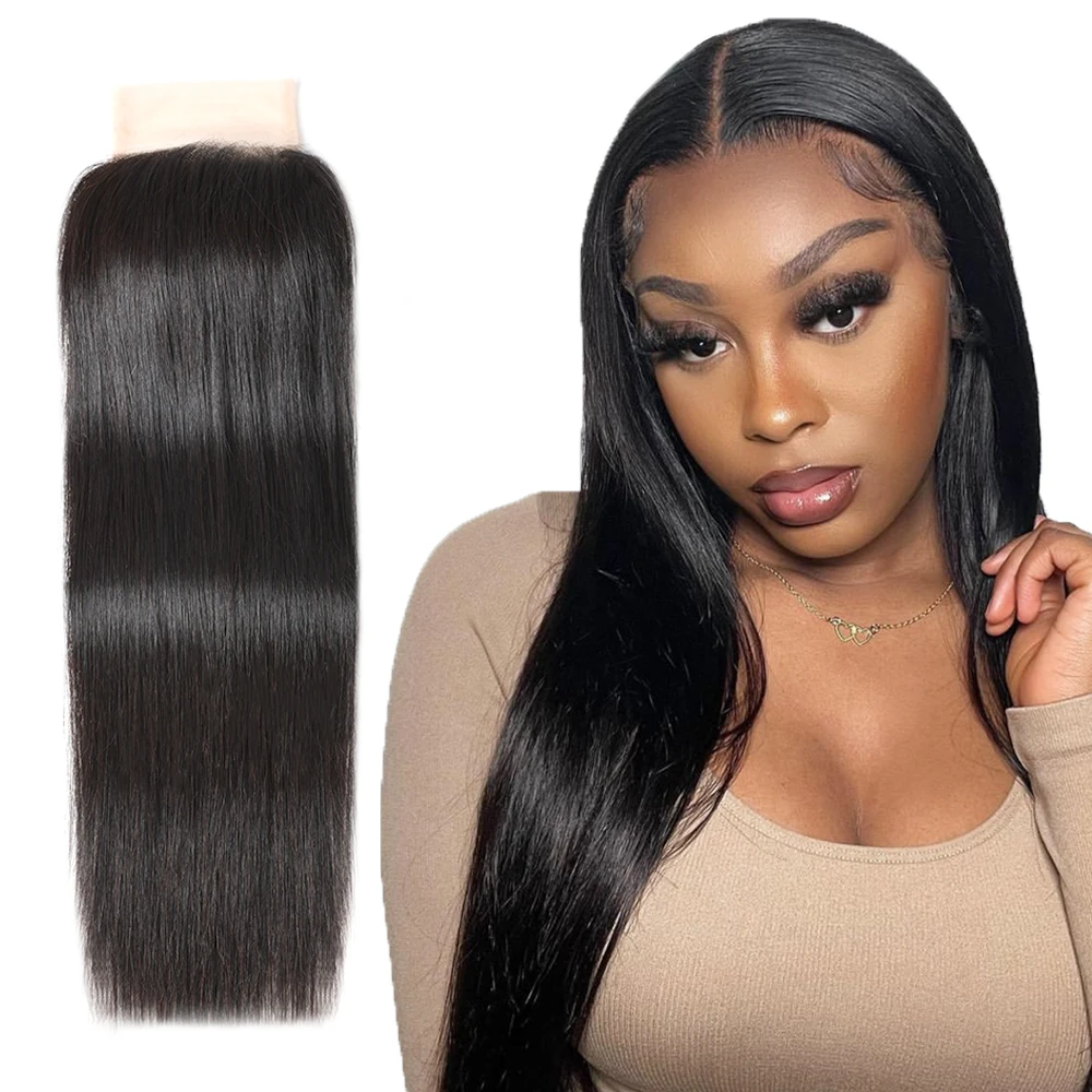 

Closure 4x4 Straight Transparent Lace Closures 100% Brazilian Human Hair 14-20 Inch 150 Density Hand Tied Closures Hot Sale