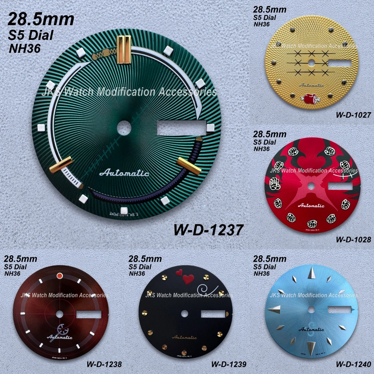 

28.5mm S5 Logo Cartoon Straw Hat Dial Fit NH36/4R36 Japanese Movement High-Quality Watch Modification Accessories