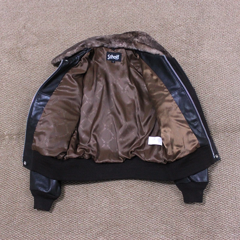 Speciale aanbieding merk winter Amerikaanse maat dames korte paardenhuidkleding wollen kraag lederen jassen