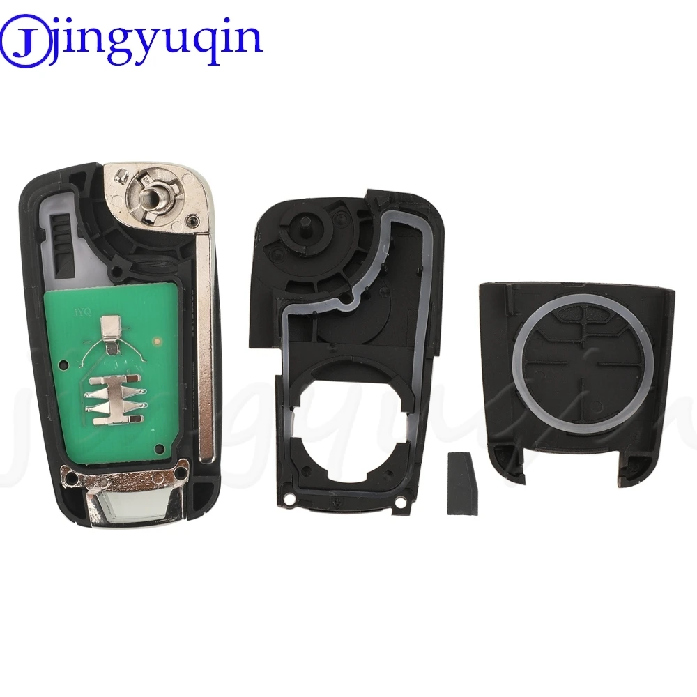 jingyuqin 2 Button Flip Remote Car Key 433MHz FSK ID70 Chip For Chevrolet Sail 2019 2020 2021+ Full Key Control Fob Uncut Blade