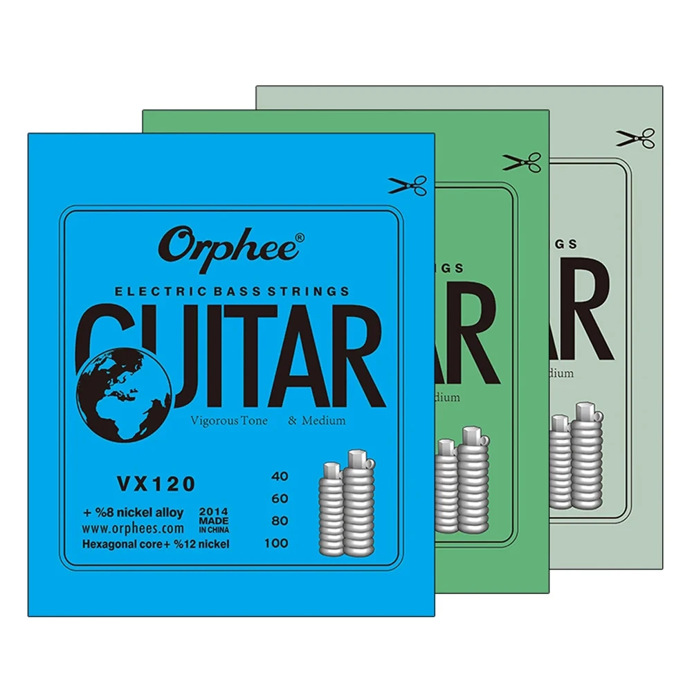 Orphee VX سلاسل باس كهربائية متوسطة الكربون الصلب النيكل مطلي سلاسل سبائك لملحقات الغيتار الكهربائي باس