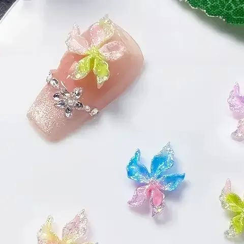 20 قطعة مسمار الفن المختلط الراتنج قليلا ملون زهرة مسمار سحر تصميم مضيئة سحر الراين Craft بها بنفسك الحرفية لمسمار ثلاثية الأبعاد الديكور #5