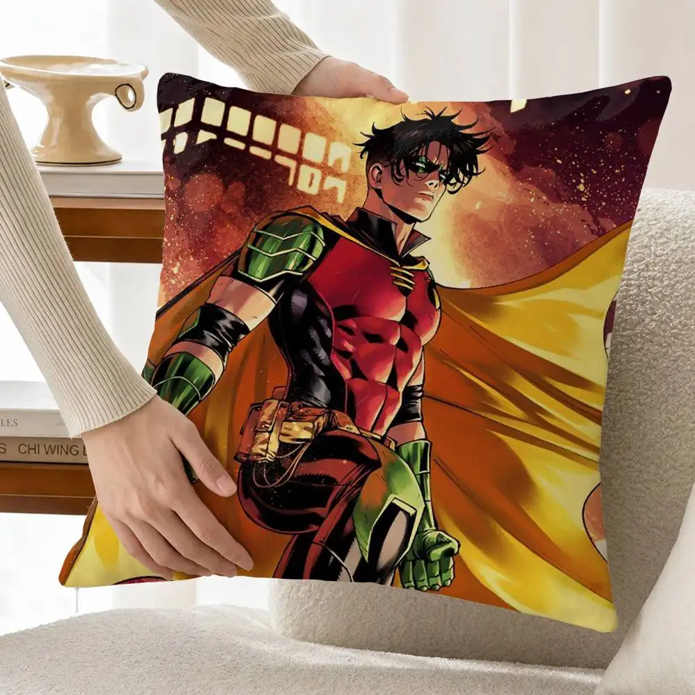 R-Robin Damian Wayne Tim drake Customizable Square Pillow case Double Sided Print Sofa Bedroom Decor Cushion Cover