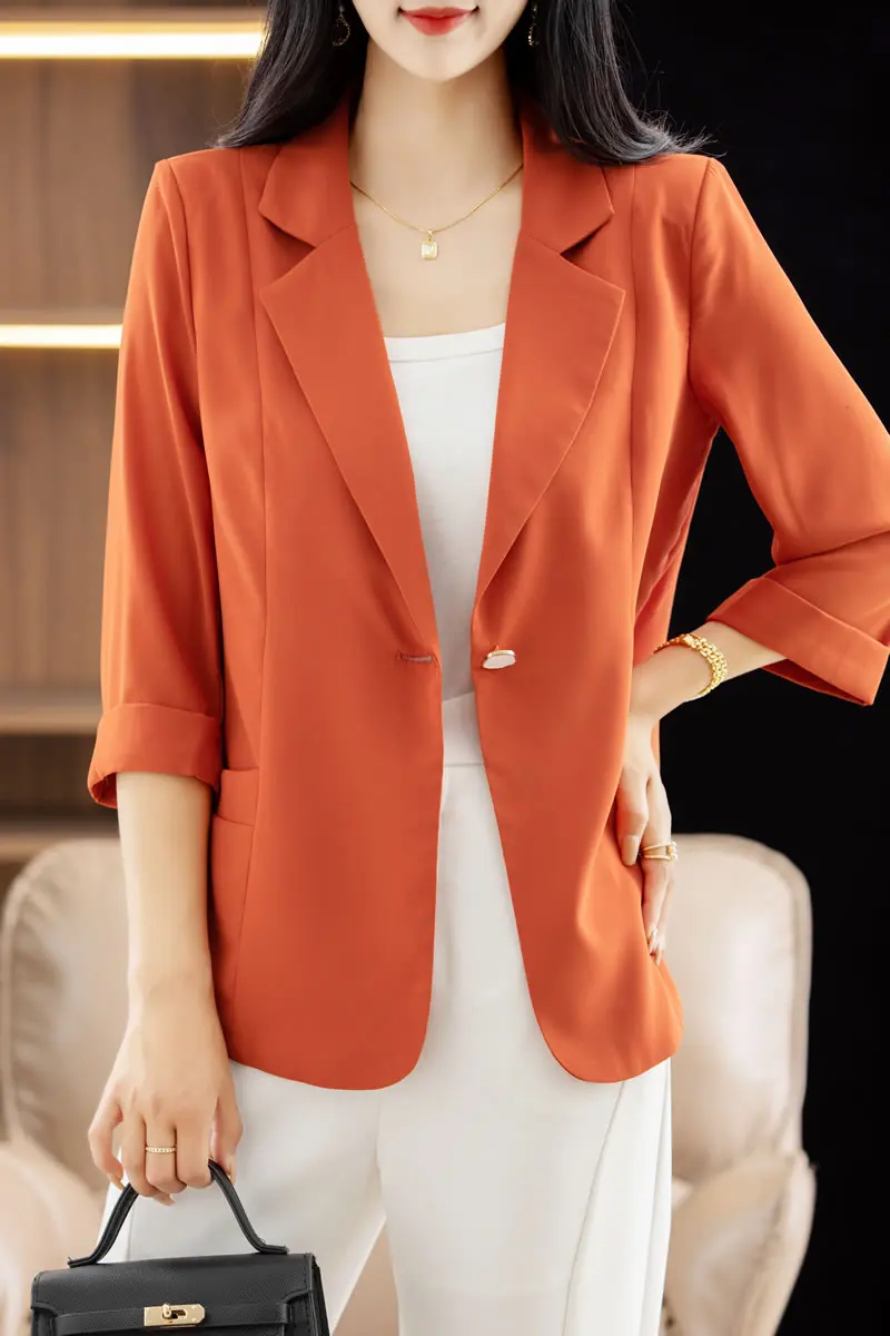 CAIXINGLE 2024 Spring and Summer New Women's Coat Fashionable Elegant Casual Small Suit Thin and Comfortable Breathable Top