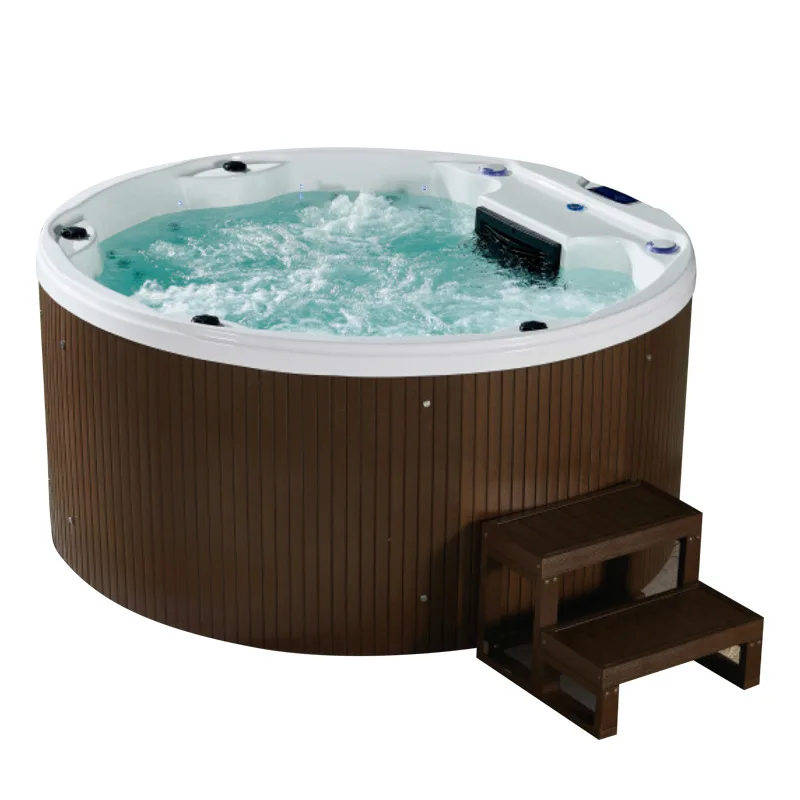 Round luxury outdoor large pool Heng hot spring multiplayer surfing massage spa spa hotel villa multi-purpose bath