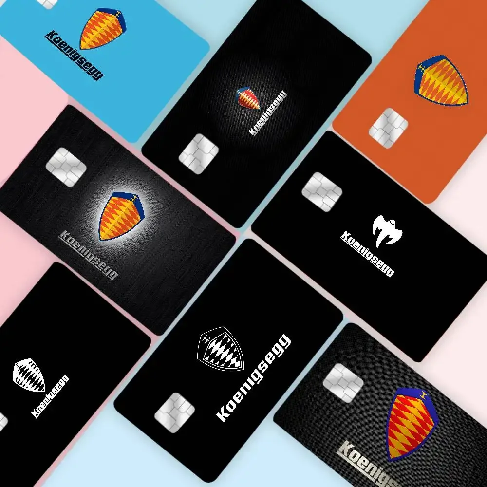 Luxury Car K-koenigsegg Logo Anime Cartoon Bear Skin Sticker Film Tape Case for Big Credit Debit Card Front Side