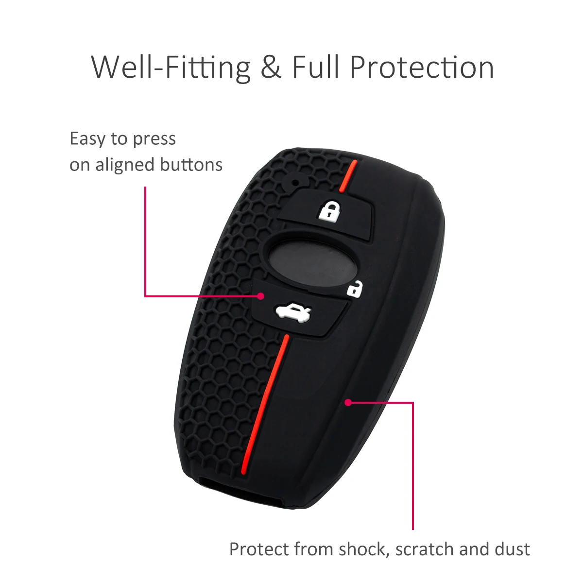 2x Silicone Car Key Fob Cover Case Holder Keychain For Subaru Forester Impreza Crosstrek Outback XV Ascent Legacy BRZ WRX GR86 view 4