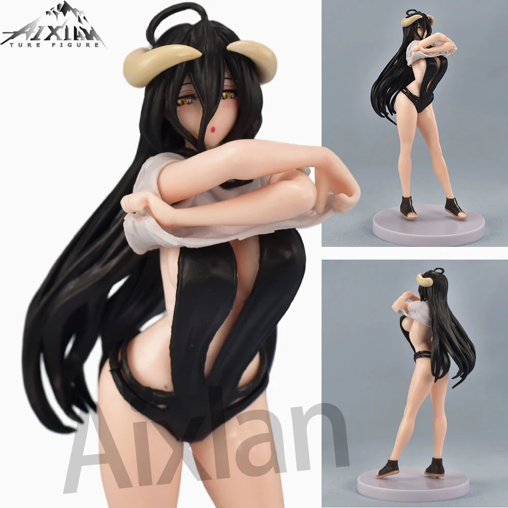 20cm Overlord Amine Figure Albedo Sexy Swimsuit Girl PVC Action Figure Standing Posture Collectible Model Toys Birthday Gift