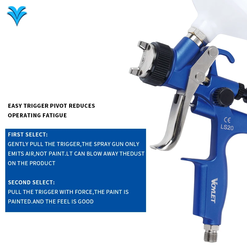 LS20 Pistol Semprot HVLP Profesional Nosel 1.3MM Pistol Cat Mobil Bodi Otomatis Pistol Semprot Udara Otomotif