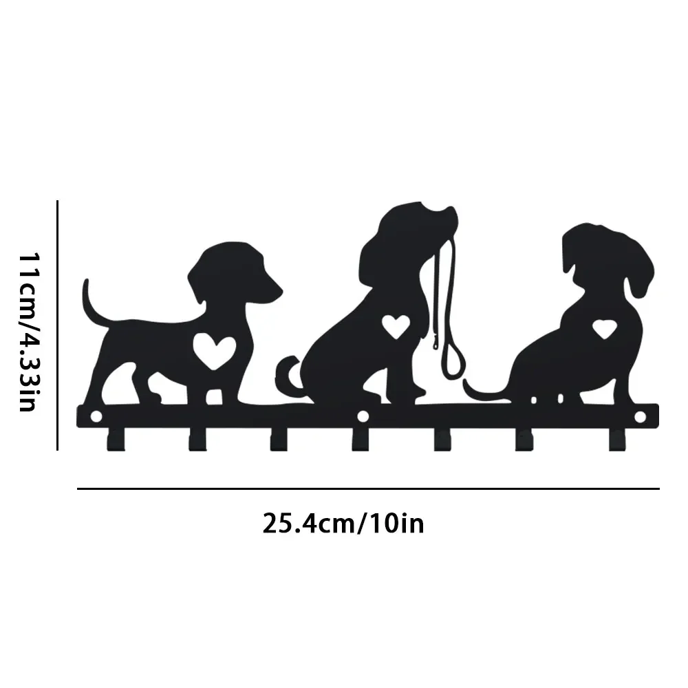 Metal Contemporary Metal Dog-Shaped Wall Hook- Easy To Install, Wall-Mounted Durable Artistic Home Decor for Coats, Towels