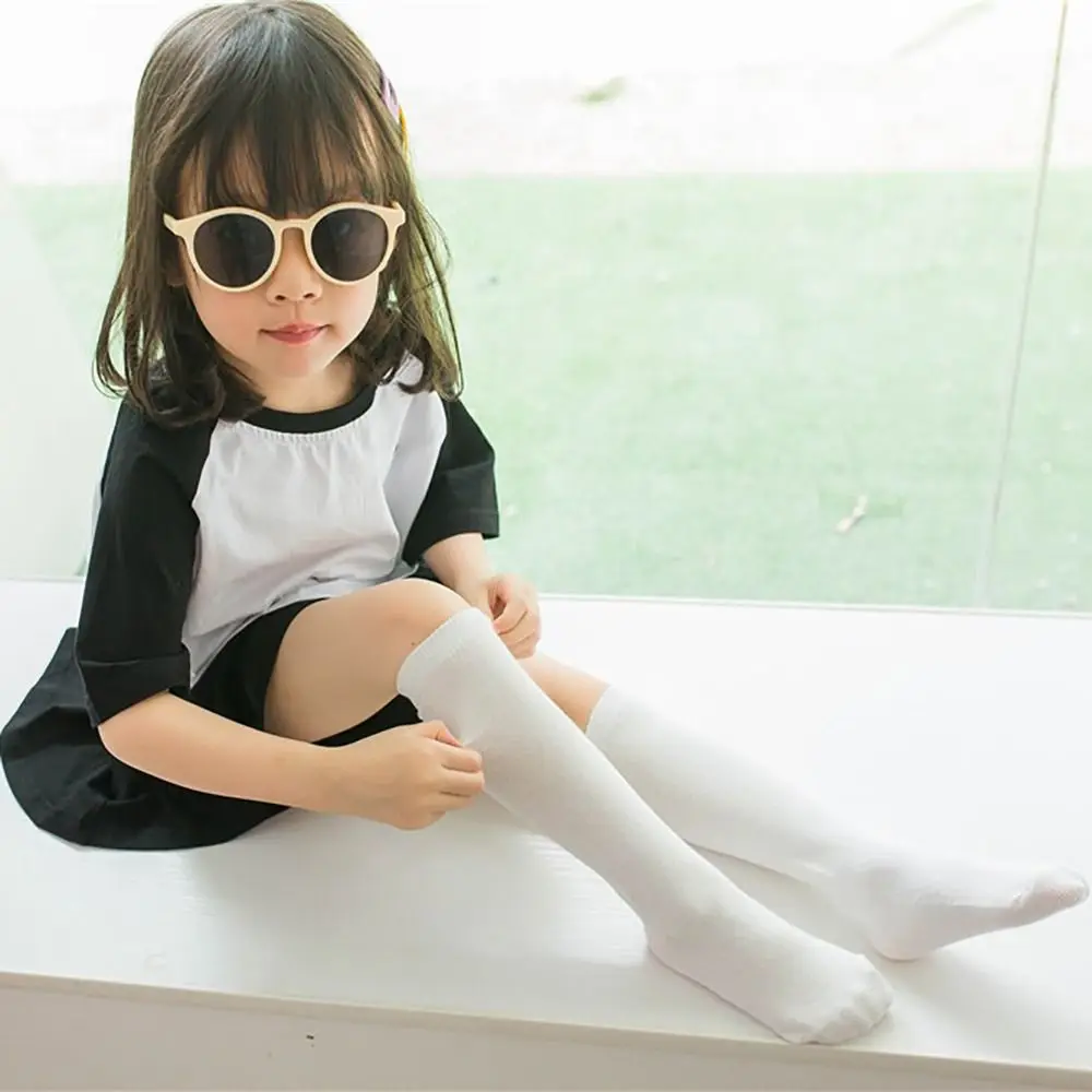 Dress Cotton Cotton Stockings Soild Color Soft Knee High Socks Long Socks