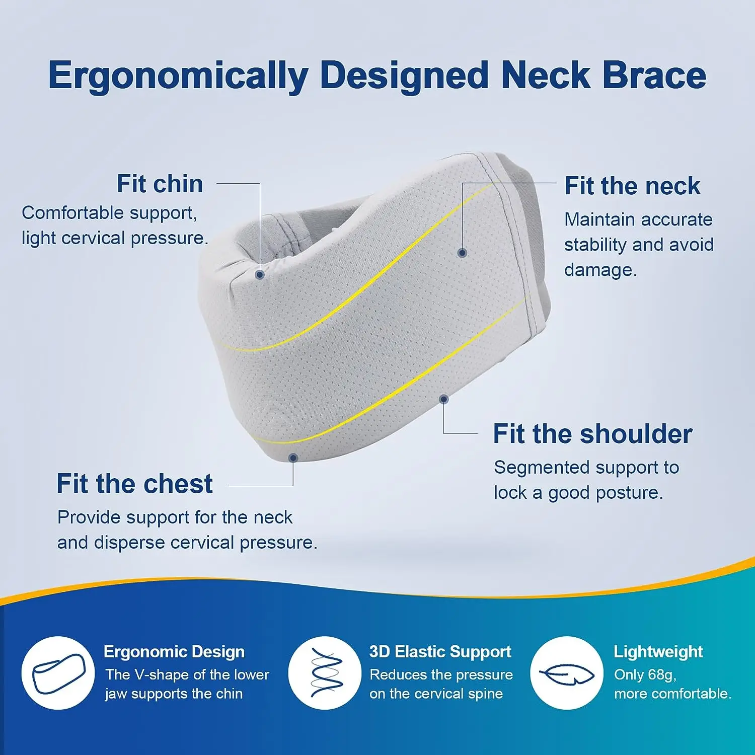 Neck Brace for Sleeping -Cervical Collar Relief Neck Pain and Neck Support Soft Foam Wraps Keep Vertebrae Stable for Women & Men