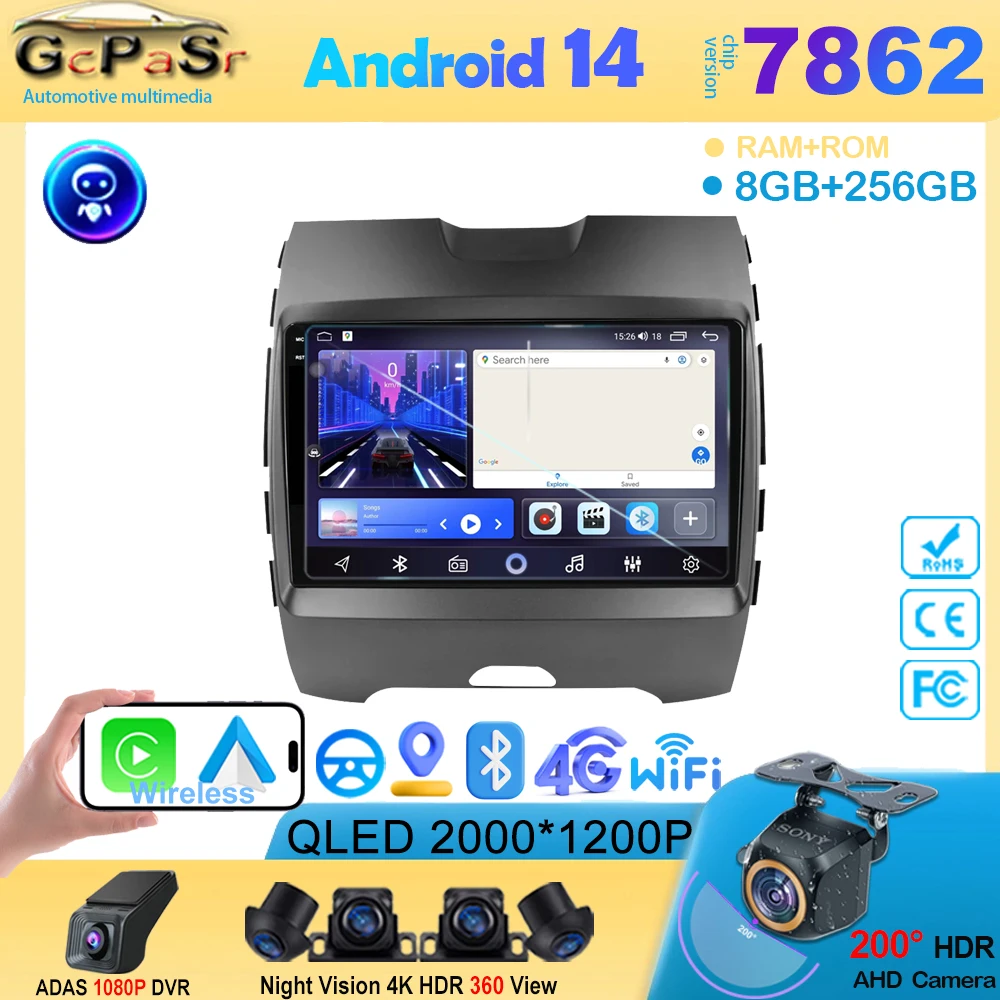 

Android 14 For Ford Edge 2 2015 2016 2017 2018 Multimedia Player TV Car GPS Lettore Video Autoradio Navigation Radio