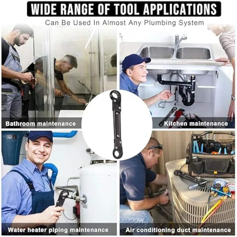 

A53Q-Plumbing Tools, Angle Stop Wrench, 5/16Inch & 5/8Inch Plumber Wrench Tools For Installing Compression Ring And Removing, Du