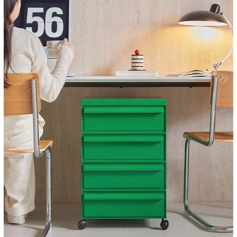Large Capacity 6-Color Storage Cabinet 2-5 Layers Eco-Friendly ABS 360° Universal Wheels Multifunctional for Living Room Office