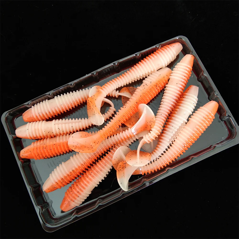 10pcs/Lot Soft Lures Silicone Bait 7.5cm Goods For Sea Fishing Swimbait Wobblers Artificial Fishing Tackle T-Tail