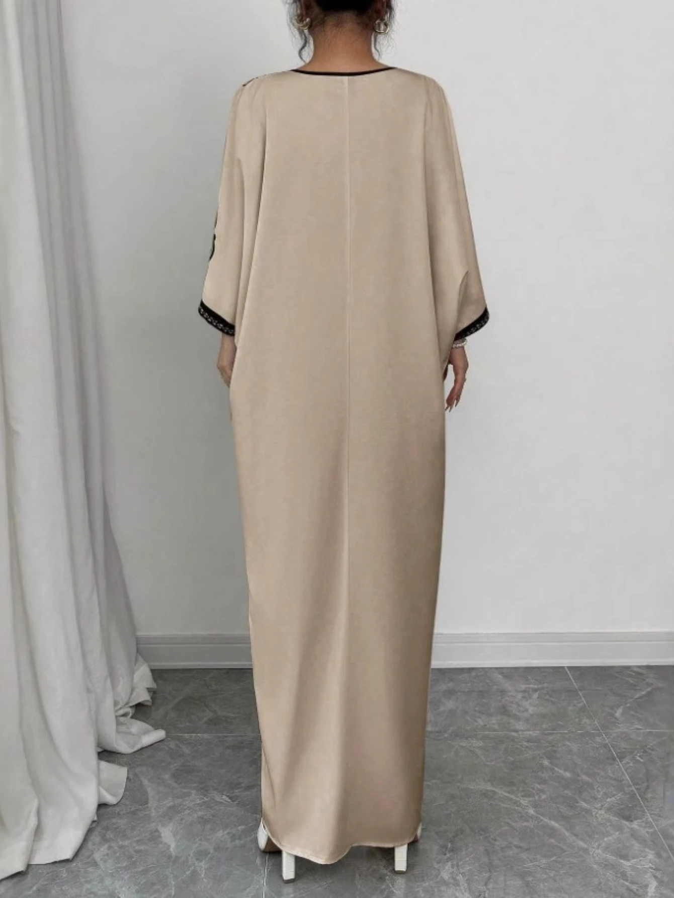 Eid Women Dress Muslim Abaya V Neck Loose Robe Party Jalabiya Ramadan Long Dresses  Vestidos Largos Kaftan Arab Morocco Kaftan