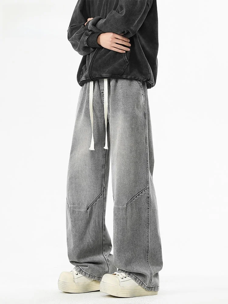 Wassup Tiger American Retro Waed Jeans Men's Spring Autumn Straight Leg Casual Pants Cleanfit Trendy Brand Youth Faion