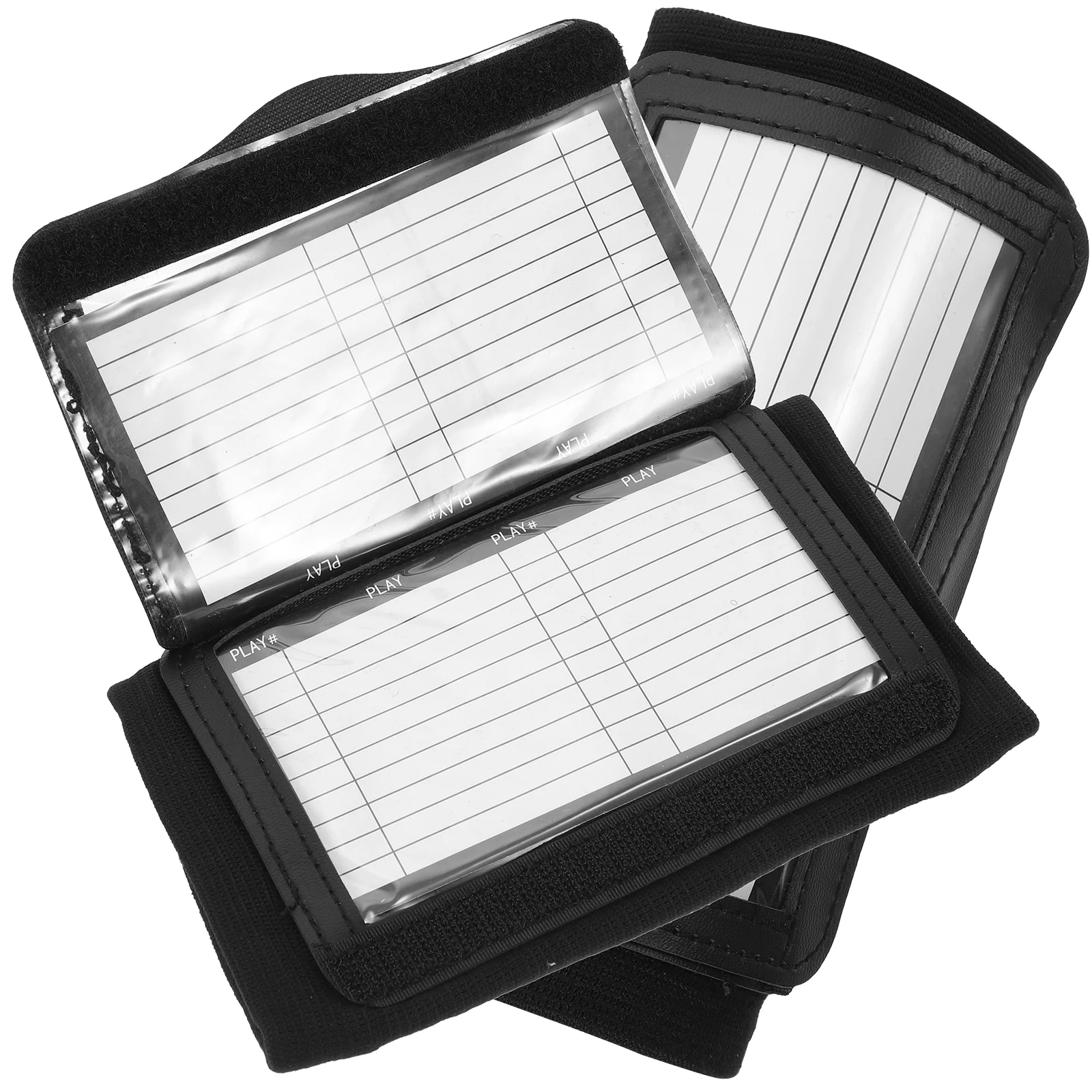 

Reusable Basketball Wristband 2 Play Sheet Compartments Black Bands Small Size Whiteboard for Football