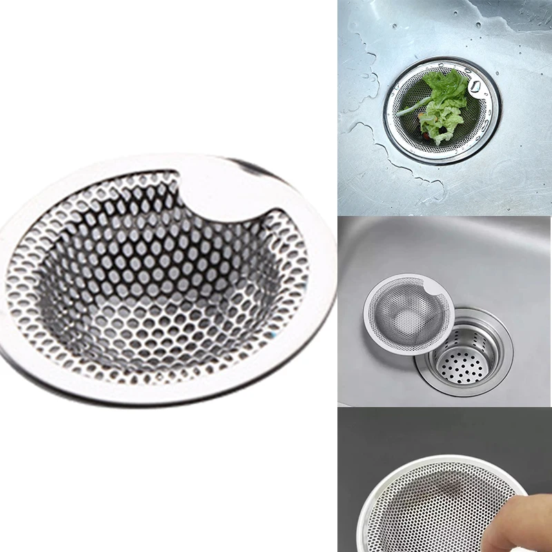 10.2cm/ 7.6cm Kitchen Sink Filter Bathtub Hair Catcher Stopper Stainless Steel Shower Floor Drain Hole Filter Trap Strainer