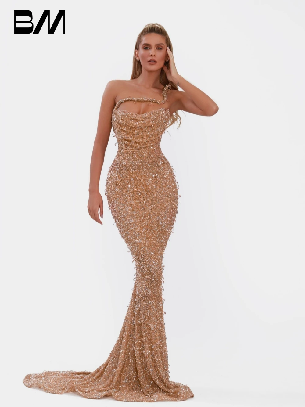 Shiny Mermaid Delicate Evening Dress Women Luxurious Celebrity Crystal Tassel Customized Prom Gown Fashionable Formal Party Wear