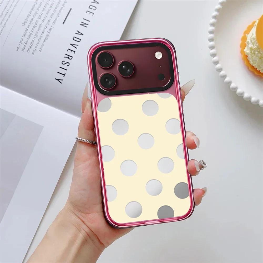 Creative Hollow Out Large Wave Points Impact Case - Mirror / Glaze Magnetic Cover: Compatible with IPhone 18 17 Pro Max 18Pro