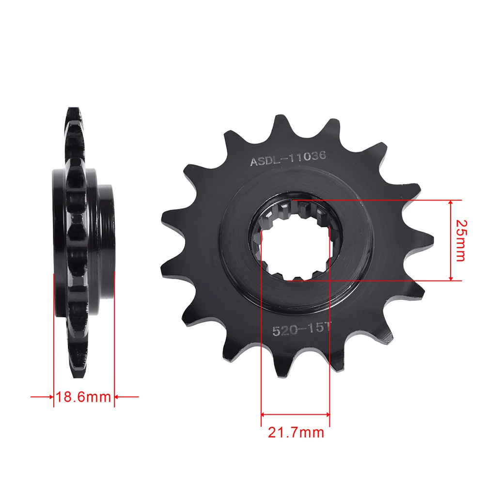 Motorcycle Front Sprocket 520 Chain 15 Teeth for Kawasaki Z750 Z800 Z800e 04-16 45# Steel Drive Gear