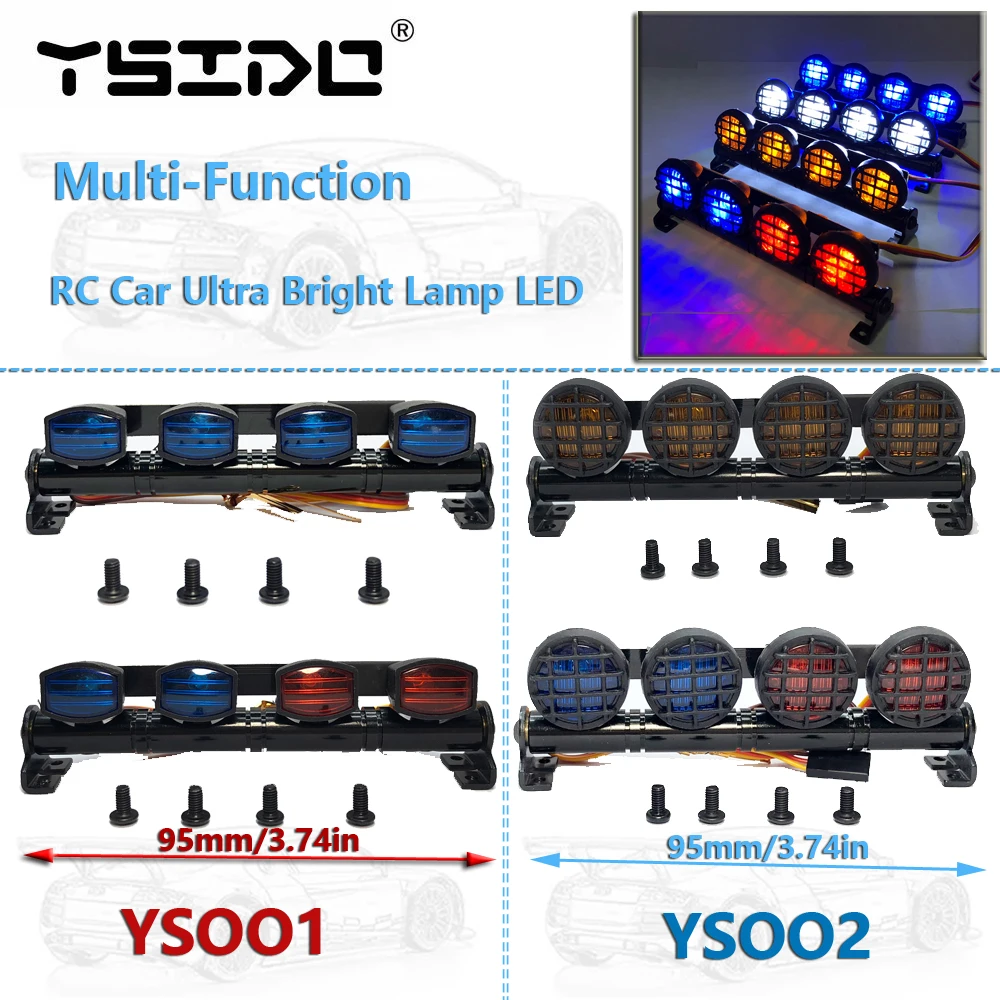 Multi-Function Ultra Bright Lamp LED Light Bar for 1/10 1/8 RC Car HSP TAMIYA CC01 Axial Arrma SCX10  D90 RC Upgrade Accessories