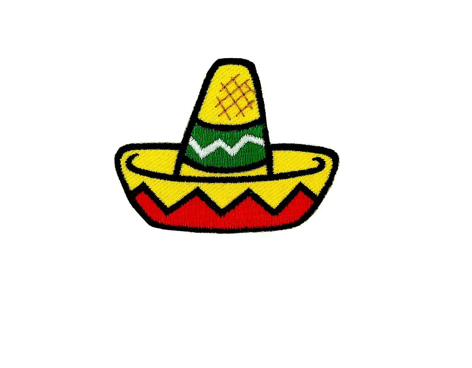 

Patch embroidered iron on cloth badges kawaii mexican hat applique sombrero ≈5*3.8cm