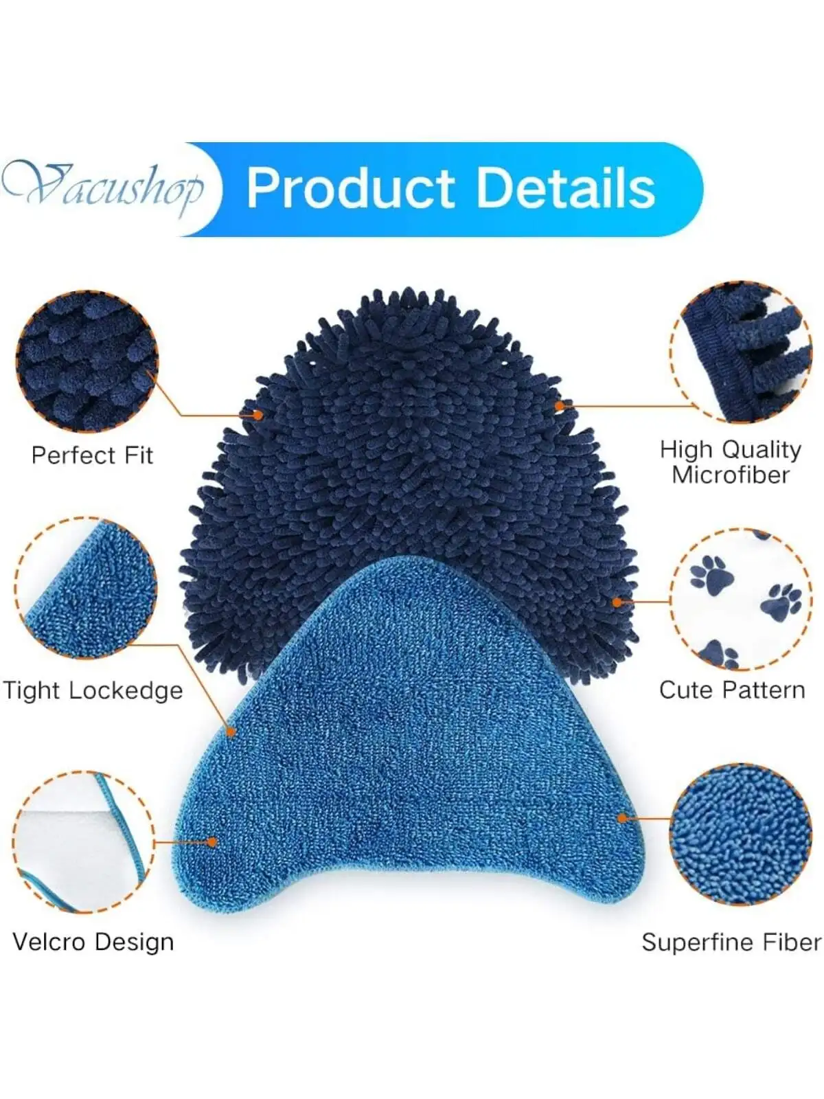 4 Packs Vacuum Accessories Replacement Steam Mop Pads For Hoover WH21000, Reusable Microfiber Soft Mop X2 and Pet Mop X2