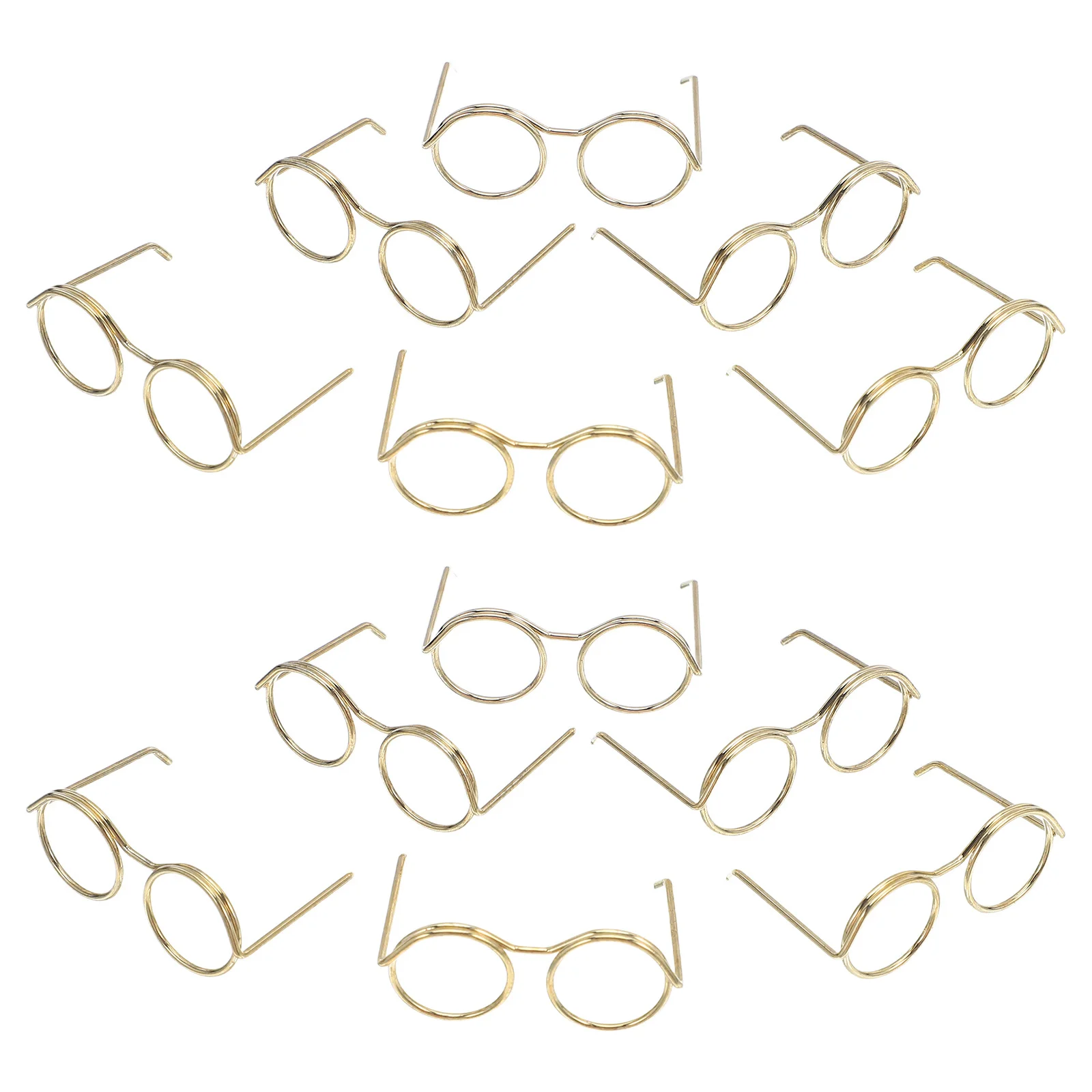 

50Pcs Miniature Eyewear Metal Wire Rim Glasses Tiny Frame for Crafts Dollhouse Decoration Photo Props Mini Glasses for