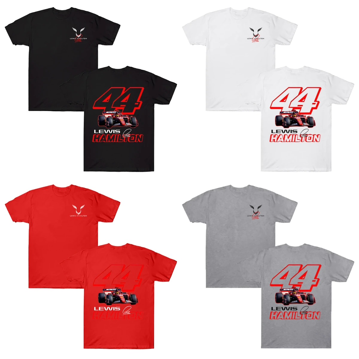 2026 New Model Lewis Hamilton Racing Car 44 Number High-quality Comfortable Casual Printed Men's T-shirt