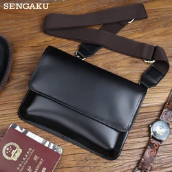 100% Cow Leather Shoulder Bag For Men Handmade Genuine Leather Crossbody Messenger Bags Male Sling Bag Pack Casual