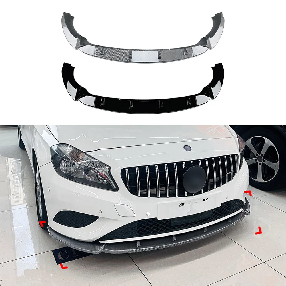 

3 Stage Front Bumper Lip Spoiler Side Lower Splitters Body Kit For Mercedes Benz A-Class W176 2013-2015