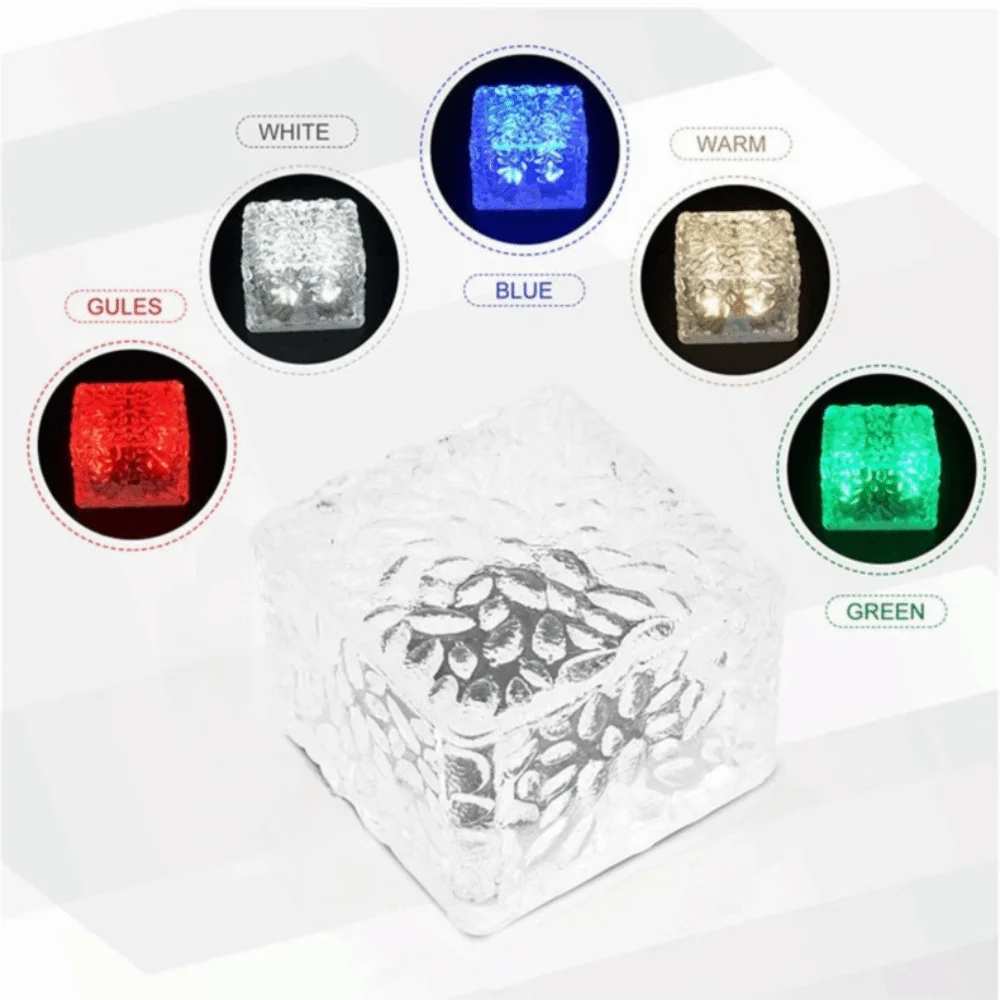 Solar Powered Solar Ice Brick Lights Rainproof Waterproof Solar Standing Lights Long-last Lighting Automatic