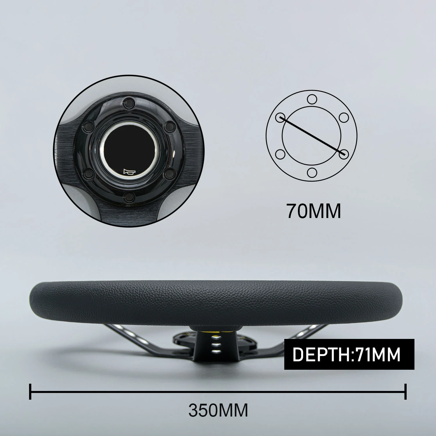 عجلة قيادة عالمية من كلوريد البولي فينيل ، انحراف عميق للذرة ، عجلة قيادة ، 14 في ، ساعة رياضية