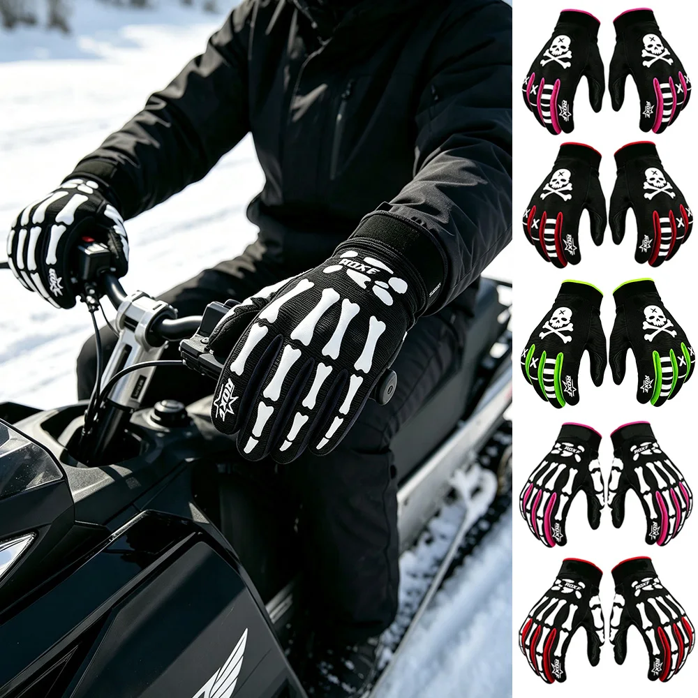 Outdoor Practical Snowmobile Gloves Lightweight Snug Fit For Snow Travel Motocross Equestrian Training Events