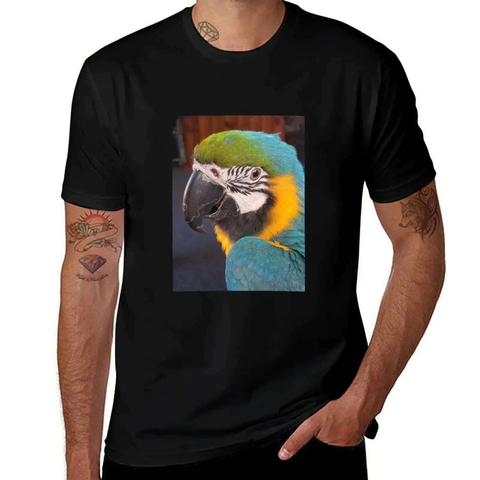 Gideon the macaw T-Shirt Large Size Short Sleeve T-Shirt