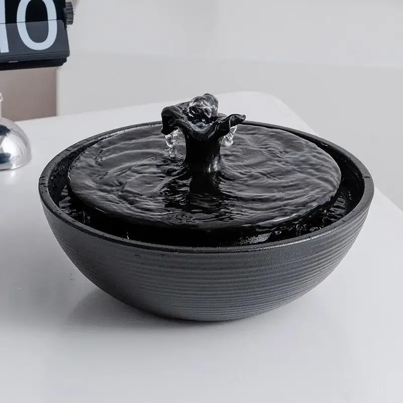 Multifunctional Ceramic Pet Fountain Drinker for Cats,Indoor Decor,Desktop Waterfall,Gift,Landscape Decor, Cat Water Dispenser