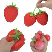 Simulated Strawberry Squishy Stress Ball, Decompression Toy - Squeeze Relief Toy for Kids Adults, Party Favors Small Gifts