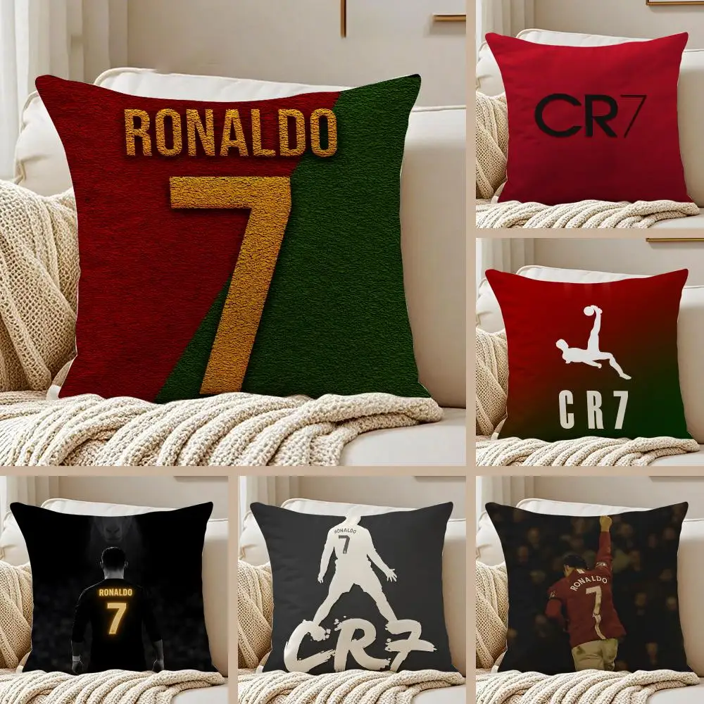 Legendary Athlete C-Cristiano Ronaldo Cushion Cover Pillowcase Anti-dustmite Invisible Zipper Short Plush Sofa Cushion