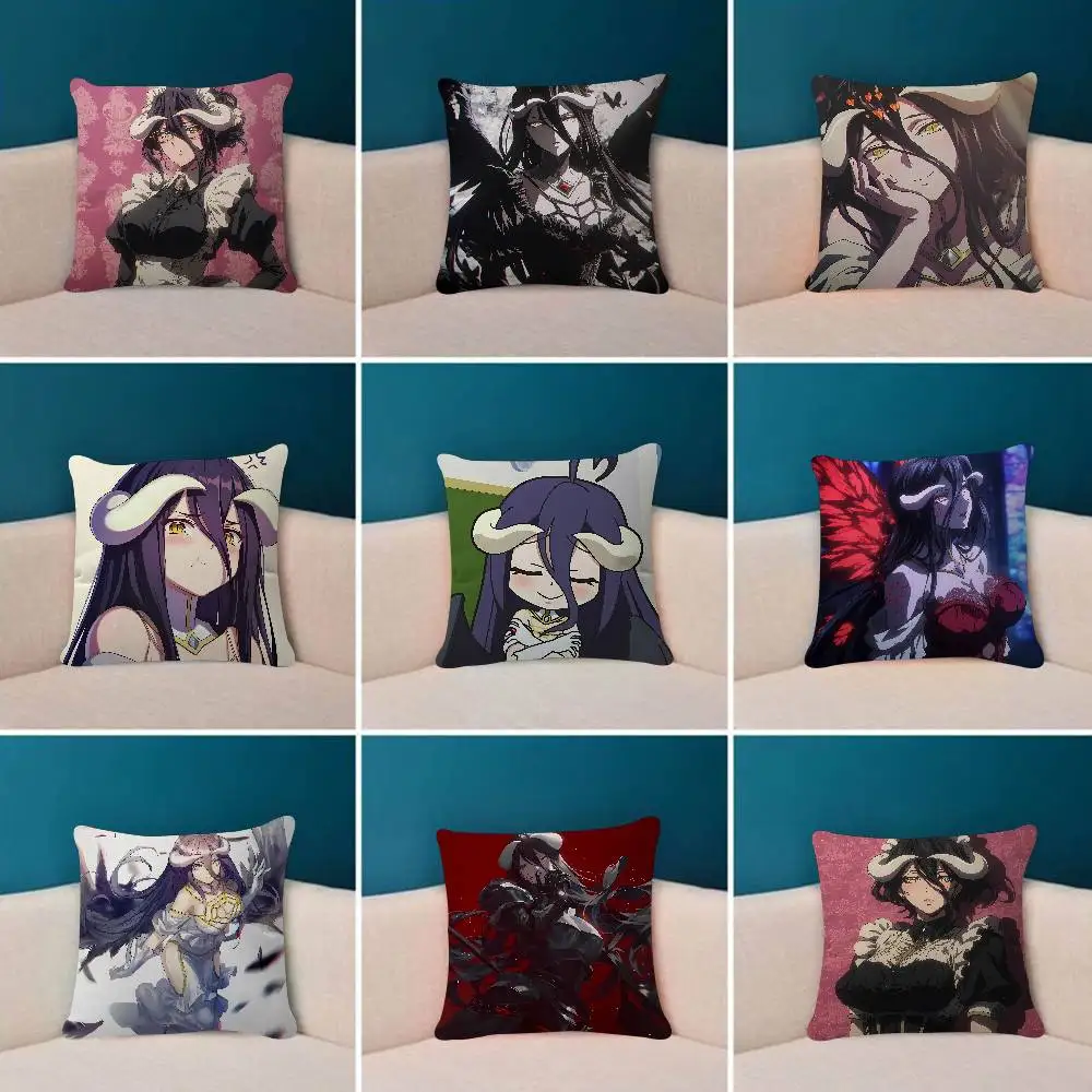 Anime O-OVERLORD Albedo Pillow Cushion Cover Pillowcase Living Room Sofa Home Decor Customized