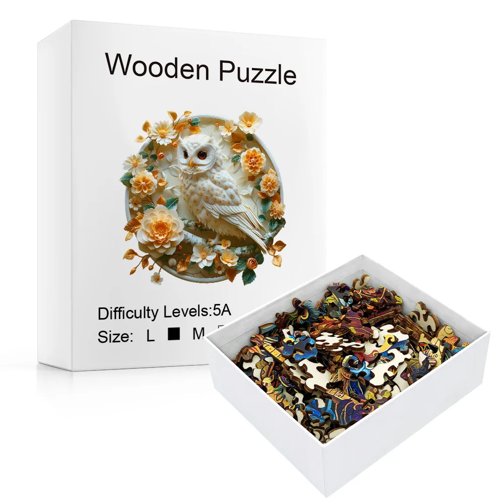 Creative Wooden Puzzle Adult Edition - Owl, Penguin, Happiness Tree - Irregular Puzzle Blocks - Fun Games for Festival Parties,