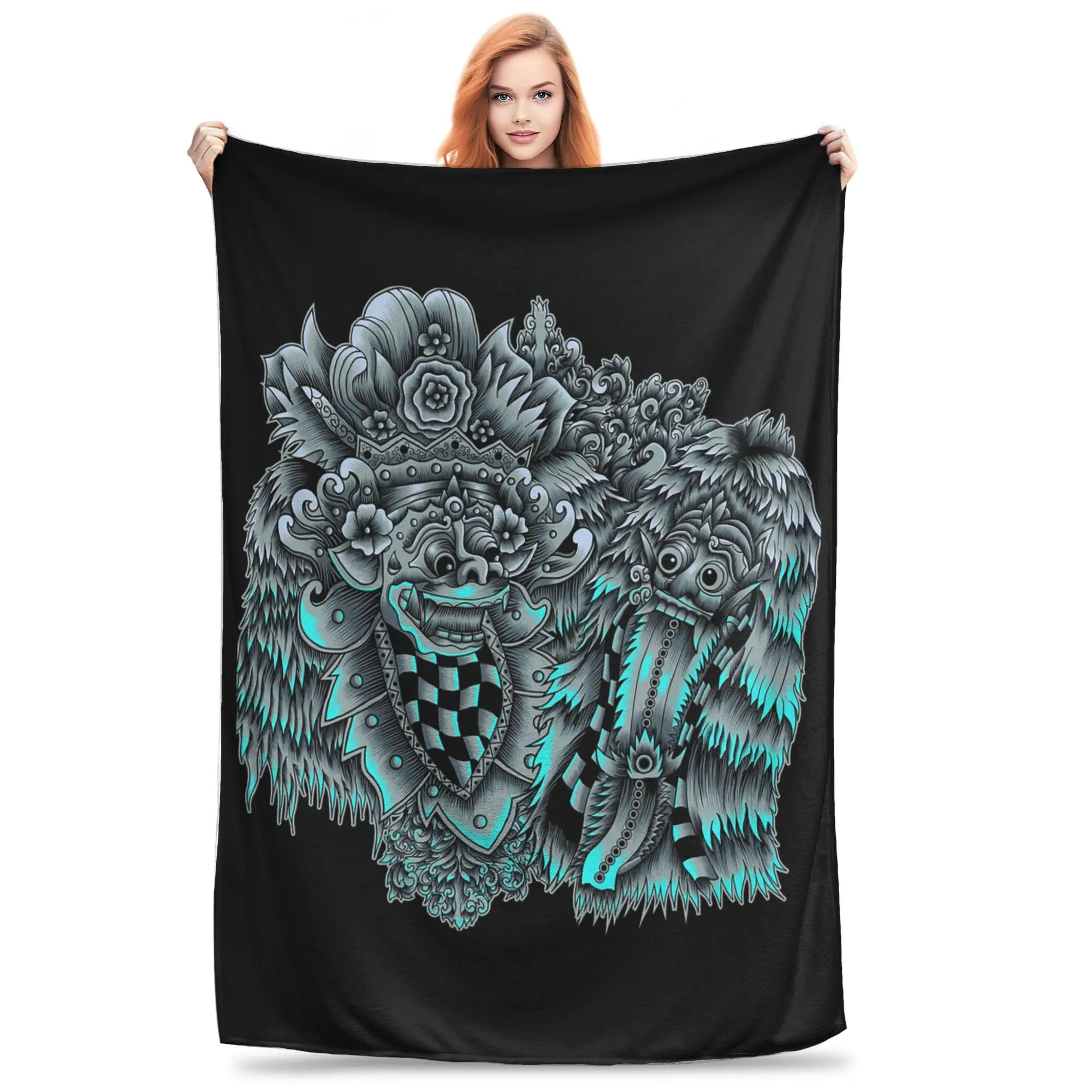 

Копия маски Барн, культовые балийские мифические защитные дизайнерские одеяла, портативное флисовое одеяло для дома, спальни, офиса