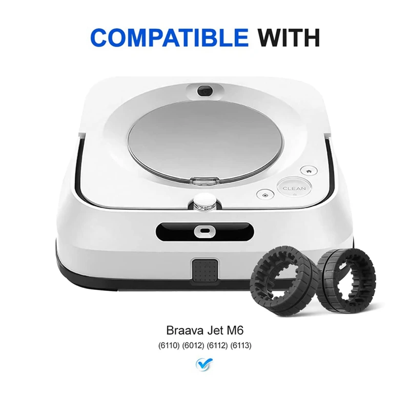 Черные колесные шины для Irobot Braava Jet M6 (6110) (6012) (6112) (6113) () Ultimate Robot Mop