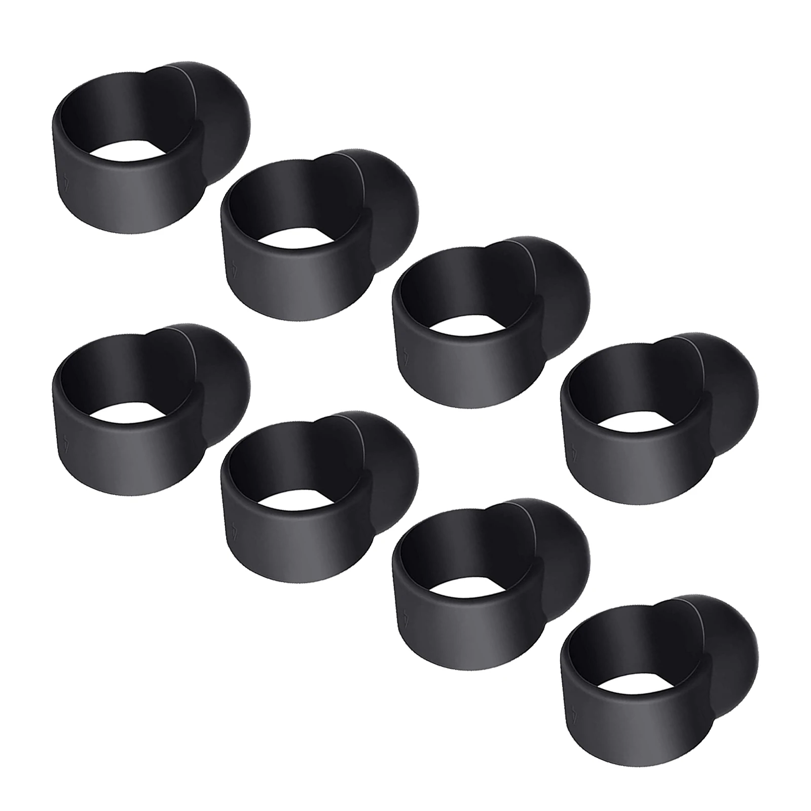 

8Pcs Tongue Drum Finger Sleeves Black Organic Silicone Knocking Tool Noise Reduction Finger Picks for Steel Tongue Drum