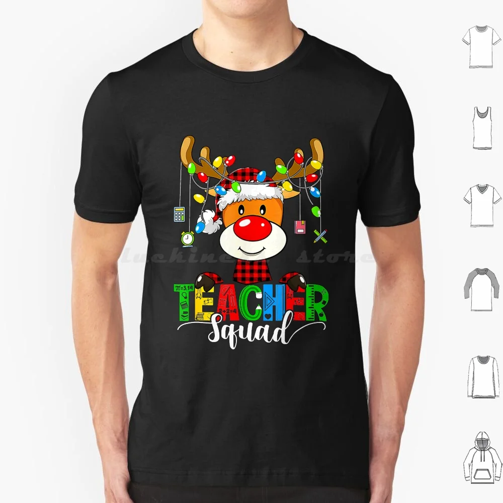 Camiseta de Navidad para profesor de Navidad, camiseta fresca de algodón 6xl con diseño de reno y búfalo, escuadrón de profesor, Reno de Navidad