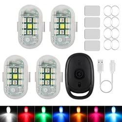 4 in1 Motorcycle Lamp Flash Led Wireless Control Waterproof Bike Scooter Anti-collision Indicator Warning LED Strobe Light USB
